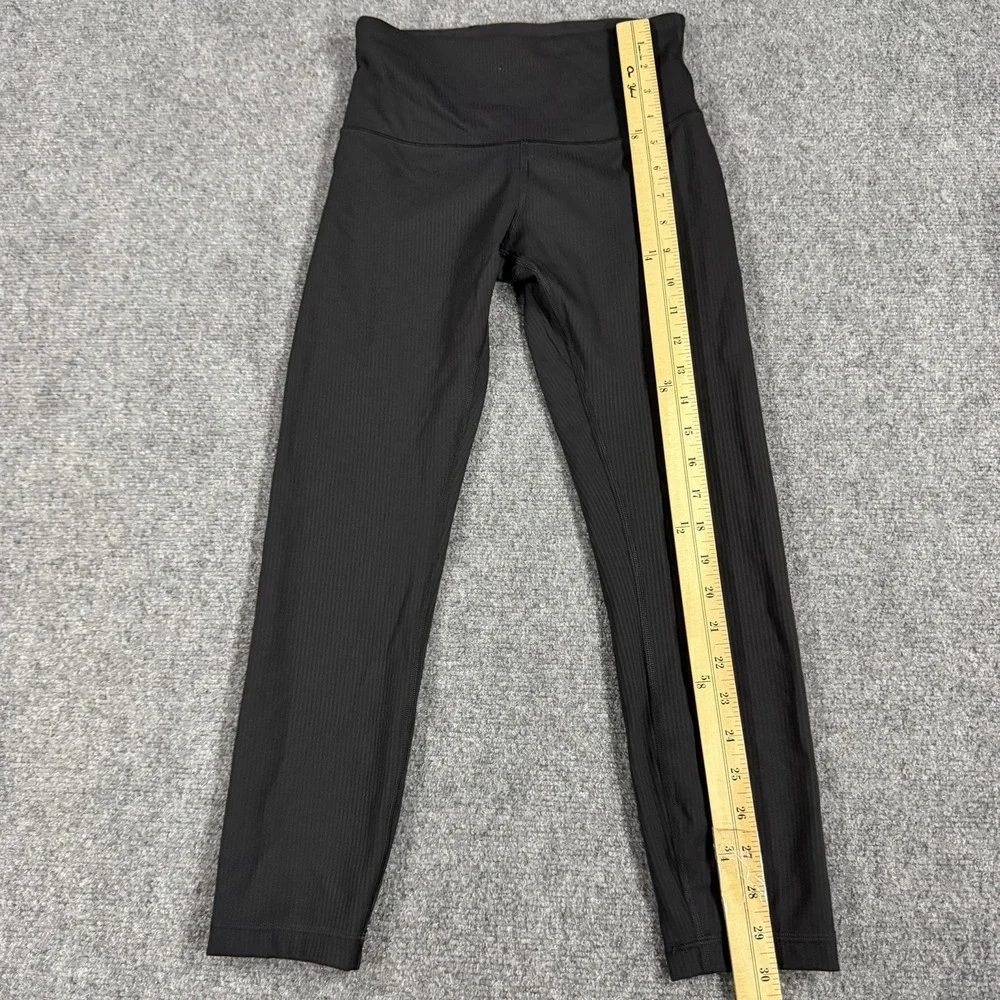 Lululemon Wunder Train High Rise Crop Leggings Womens 4 Black 23